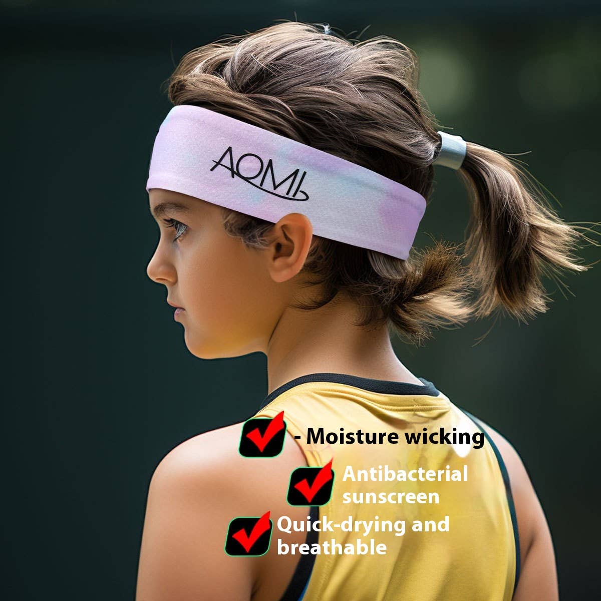 Kids Antibacterial Sports Headband, Quick-Dry