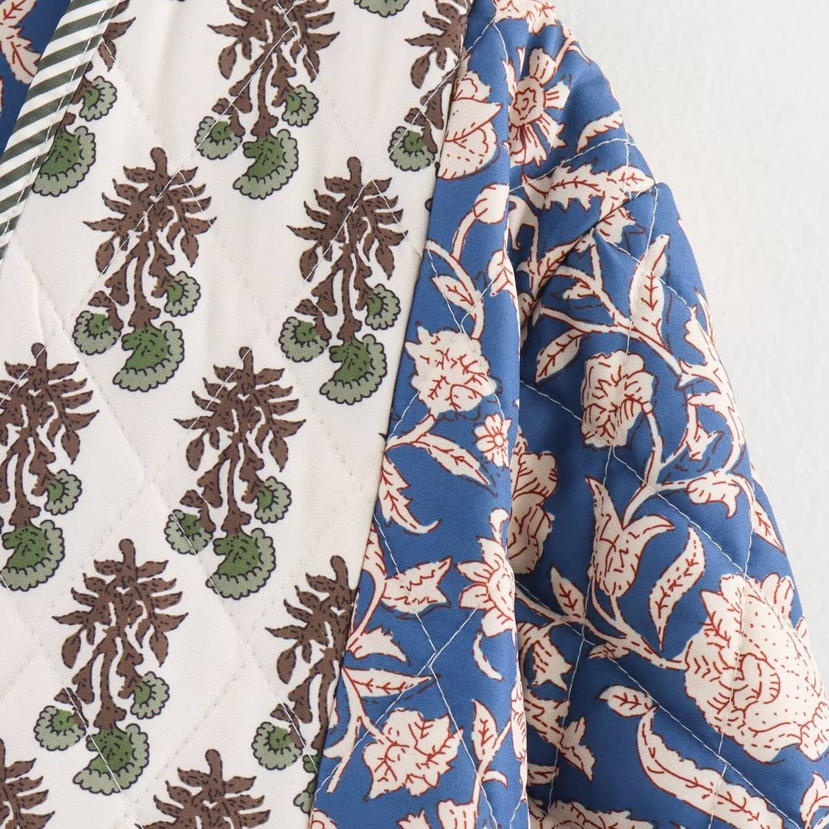 DOUBLE SIDED WEARABLE PRINTED QUILTED JACKET