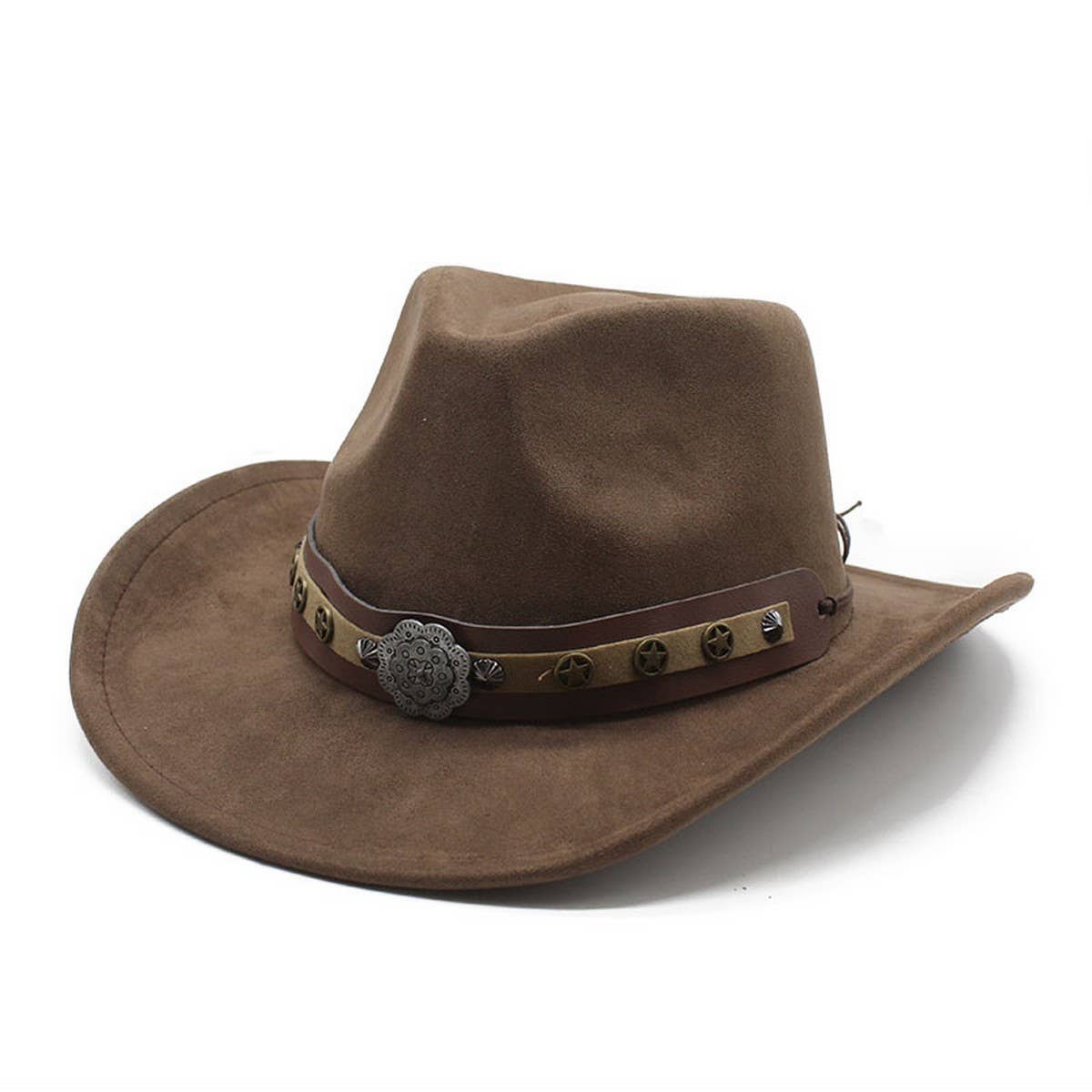 SUEDE MEN'S GENTLEMAN HAT TRAVEL ETHNIC STYLE HAT_CWAH2511