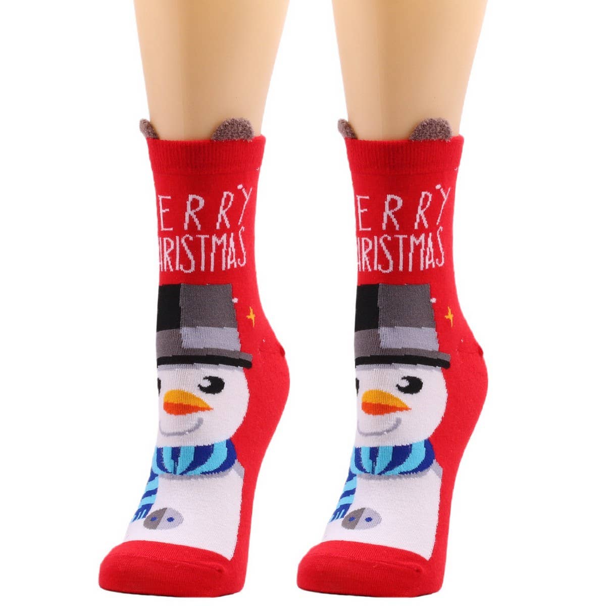 CWMS0819_Santa Elk Snowman Christmas Socks