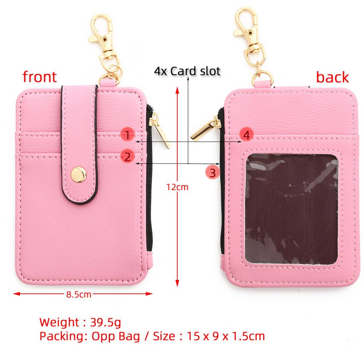 FOLDING VERTICAL ZIPPER CARD WALLET