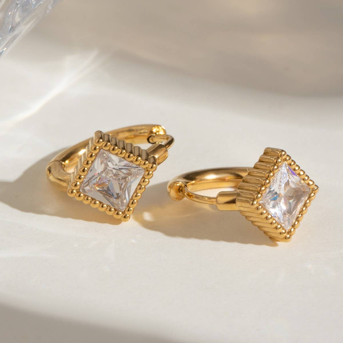 18K GOLD TITANIUM STEEL ZIRCON HIGH-END EARRINGS_CWASC1677