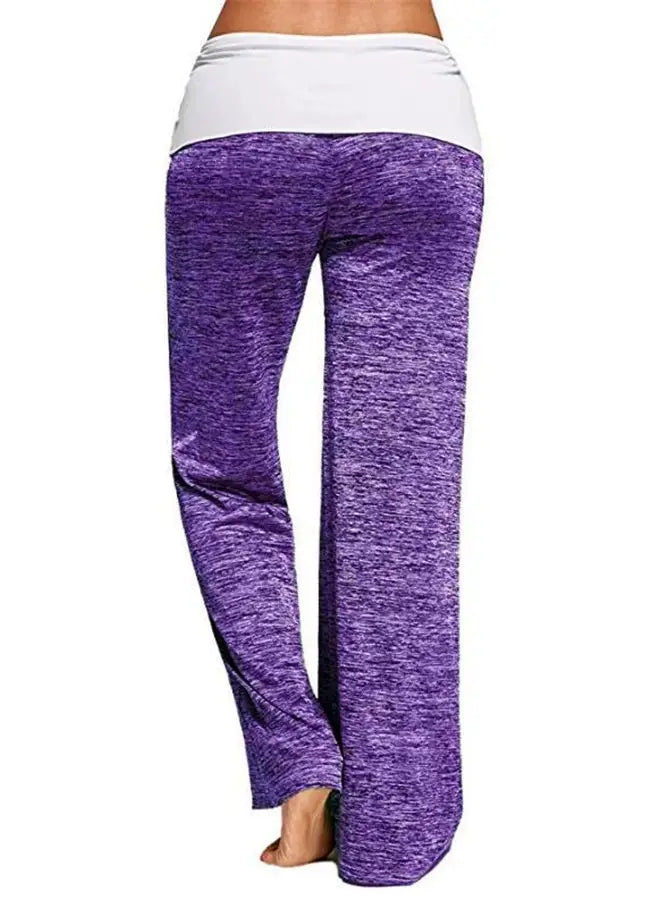 YOGA QUICK-DRYING COLOR CONTRAST LACE-UP PANTS