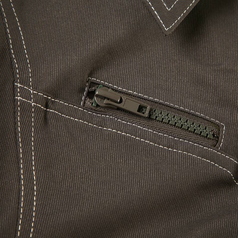 Zipper collar design feeling short jacket