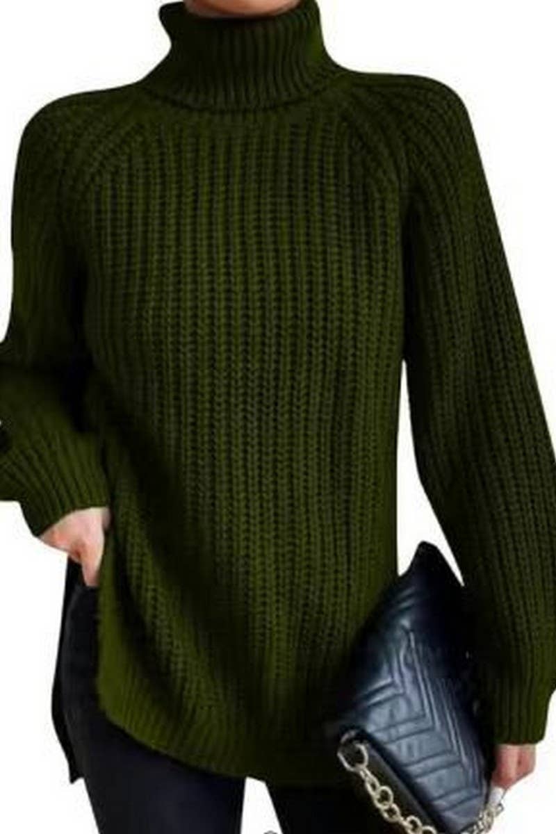CWOSWL07649_HIGH-NECK MID-LENGTH RAGLAN SLEEVE SWEATER