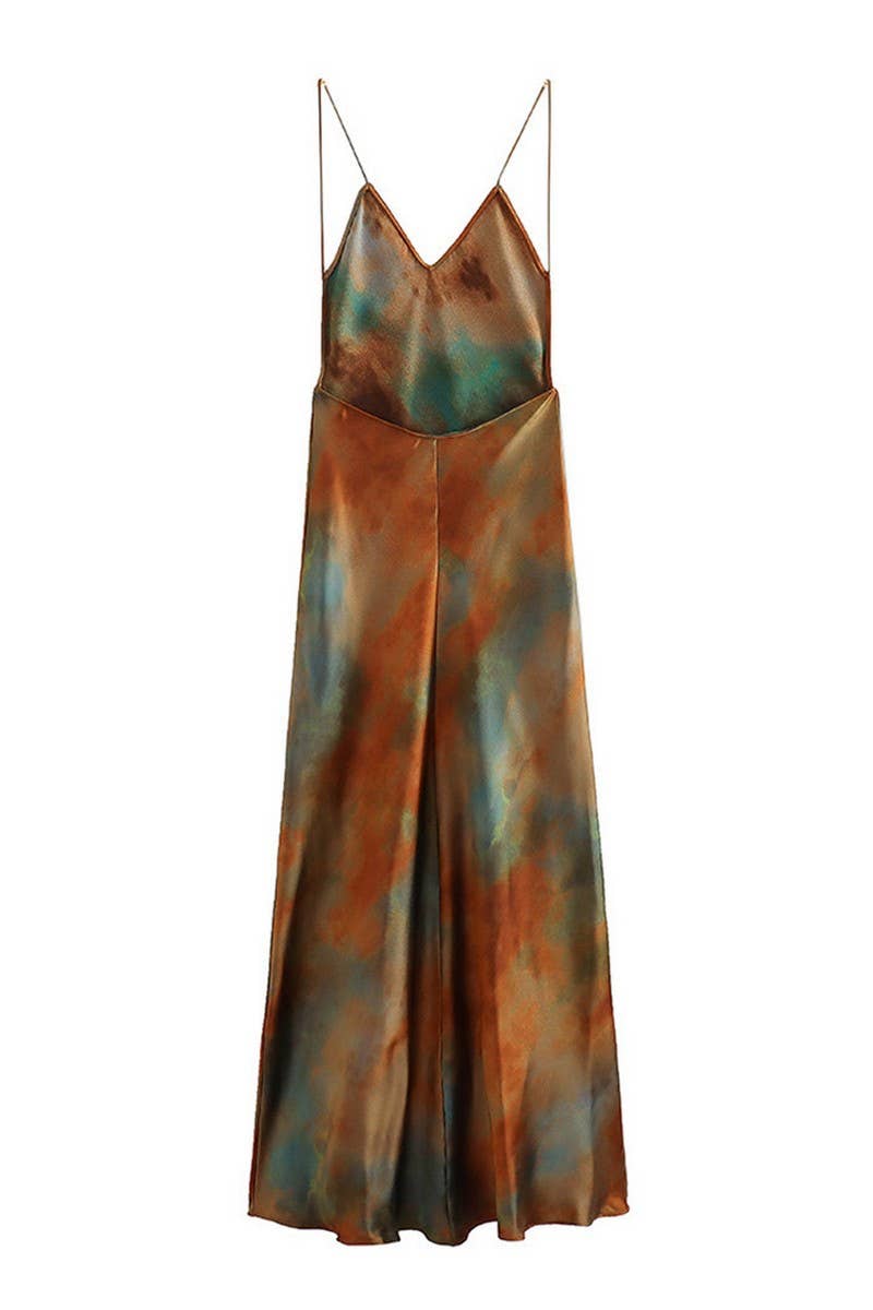 CWDMD4180_SLEEVELESS TIE-DYE WAIST-LENGTH SUSPENDER DRESS