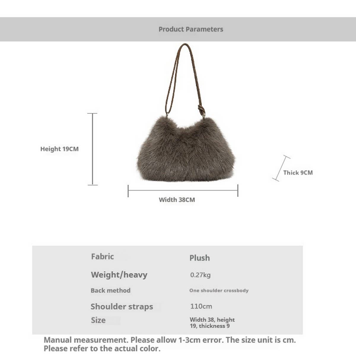 Plush Fur Bag Trendy Handbag Crossbody_CUAB00529