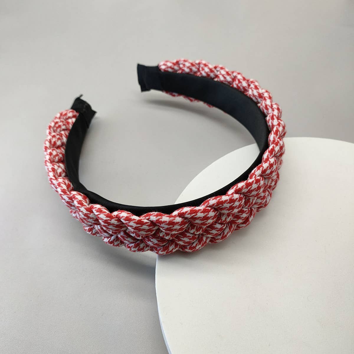 HANDMADE GEOMETRIC PLAID TWIST HEADBAND