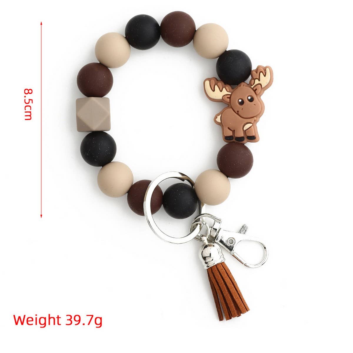 Cartoon Bull Keychain Moose Charm Silicone Beads_CWMM6863