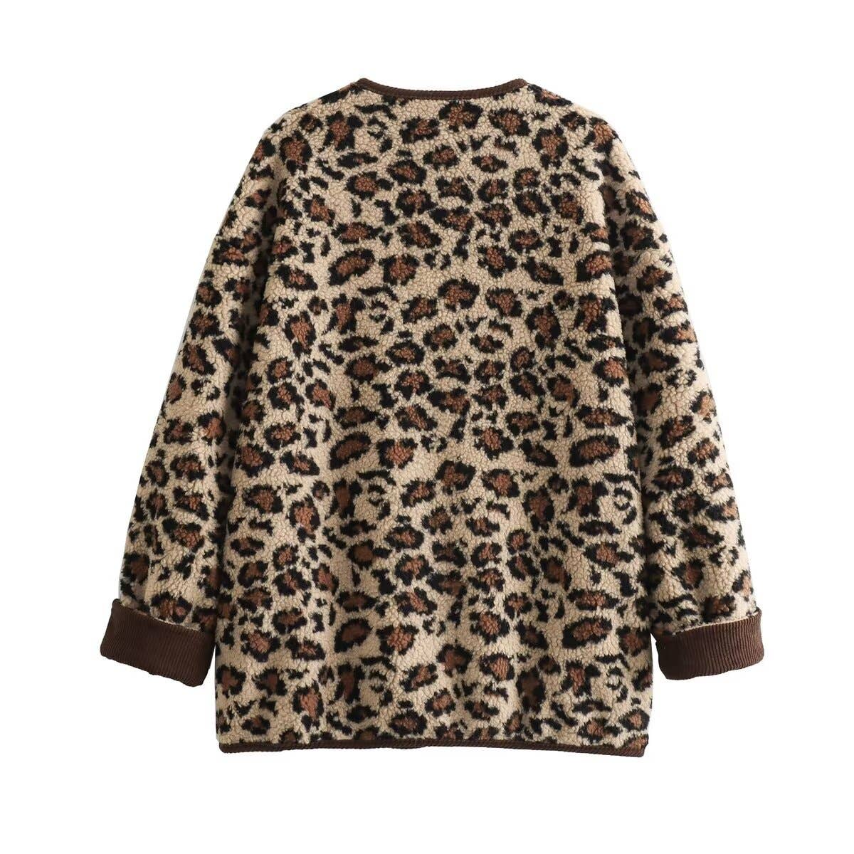 LEOPARD PRINT CASUAL LOOSE LONG-SLEEVED JACKET