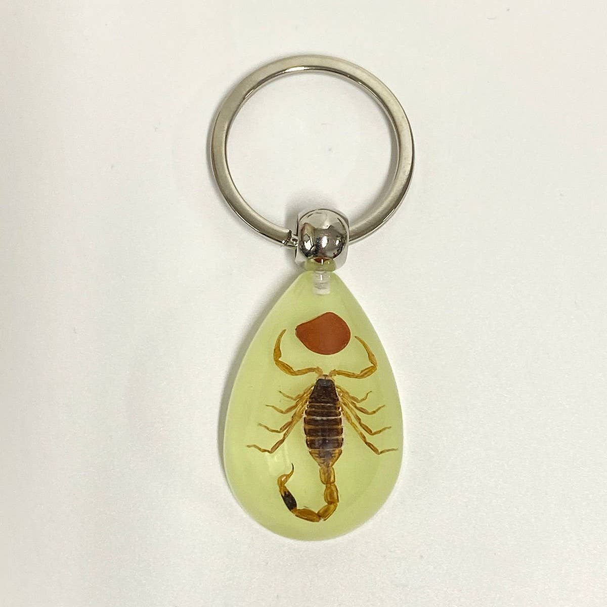 AMBER GLOW-IN-THE-DARK INSECT KEYCHAIN PENDANT_CWMM3698