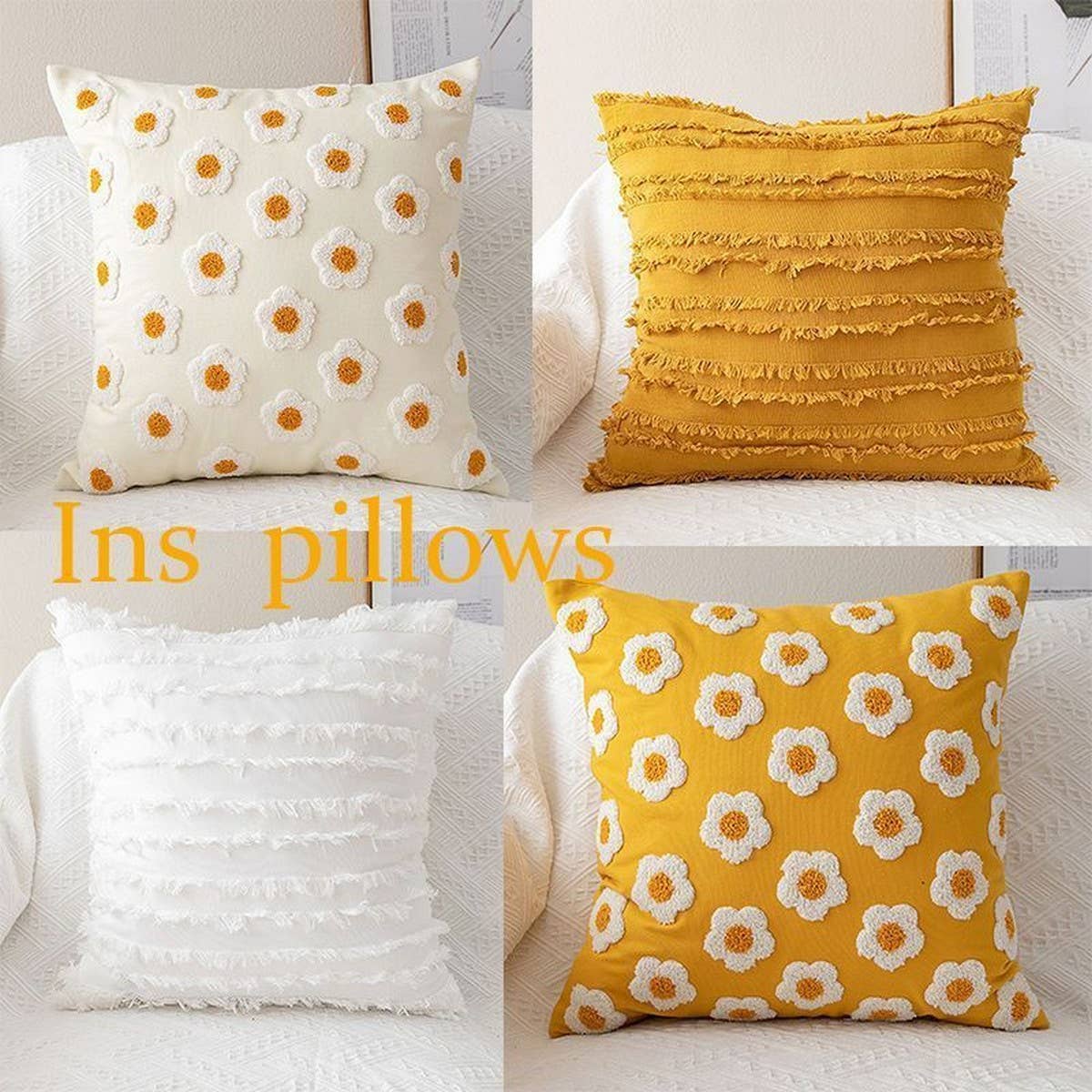 Daisy Flower Pillow with Insert for Sofa/Bed Decor