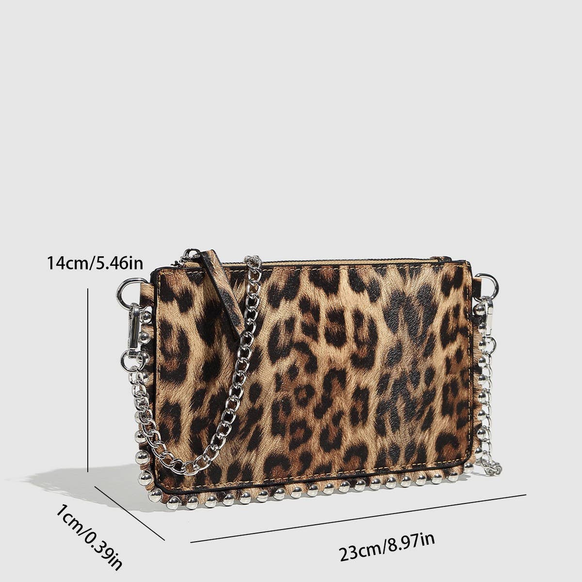 Studded Beaded Chain Mini Shoulder Bag_CWAB5720