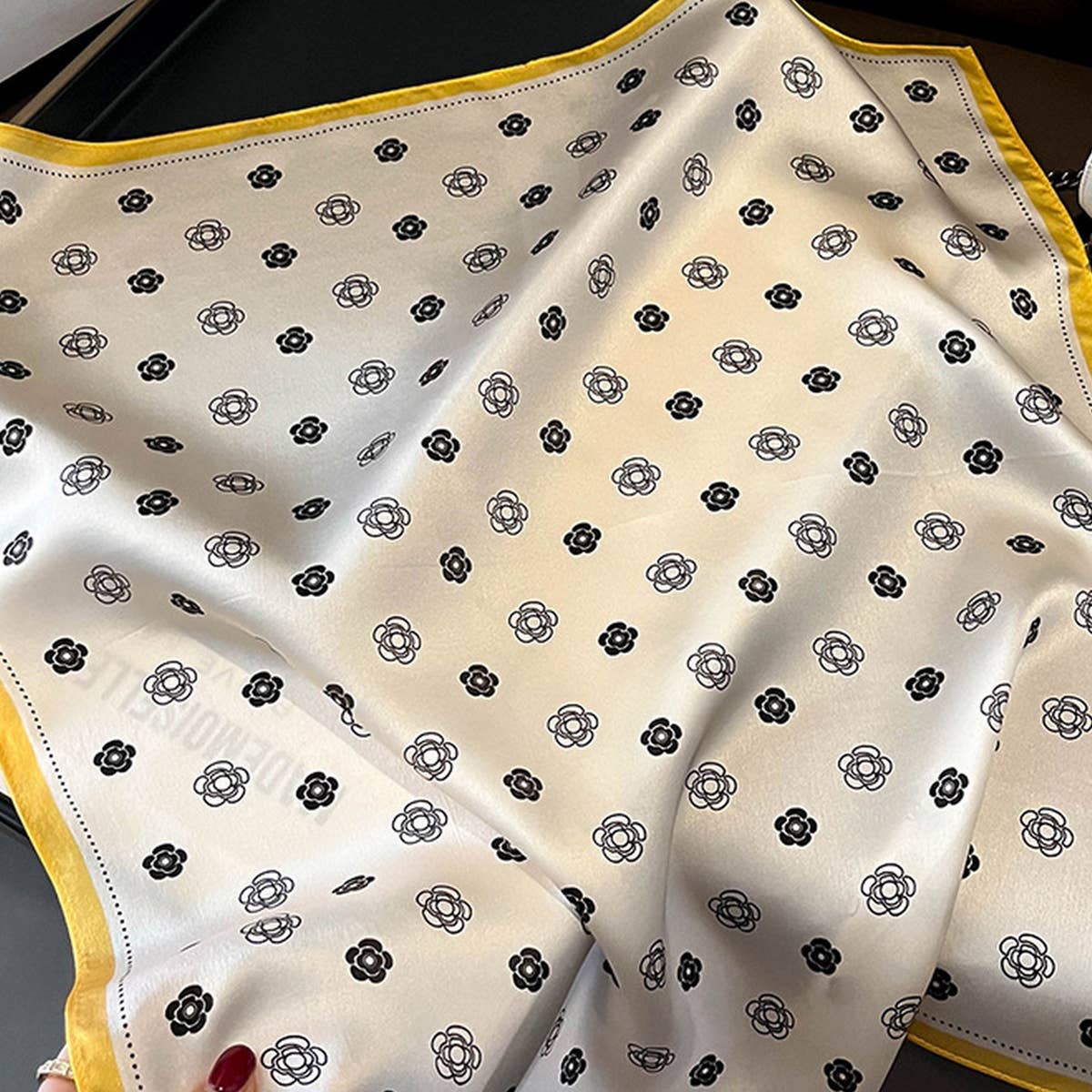 Polka Dot Silk Scarf ??Elegant Tie Shawl for Women_CWASC0549