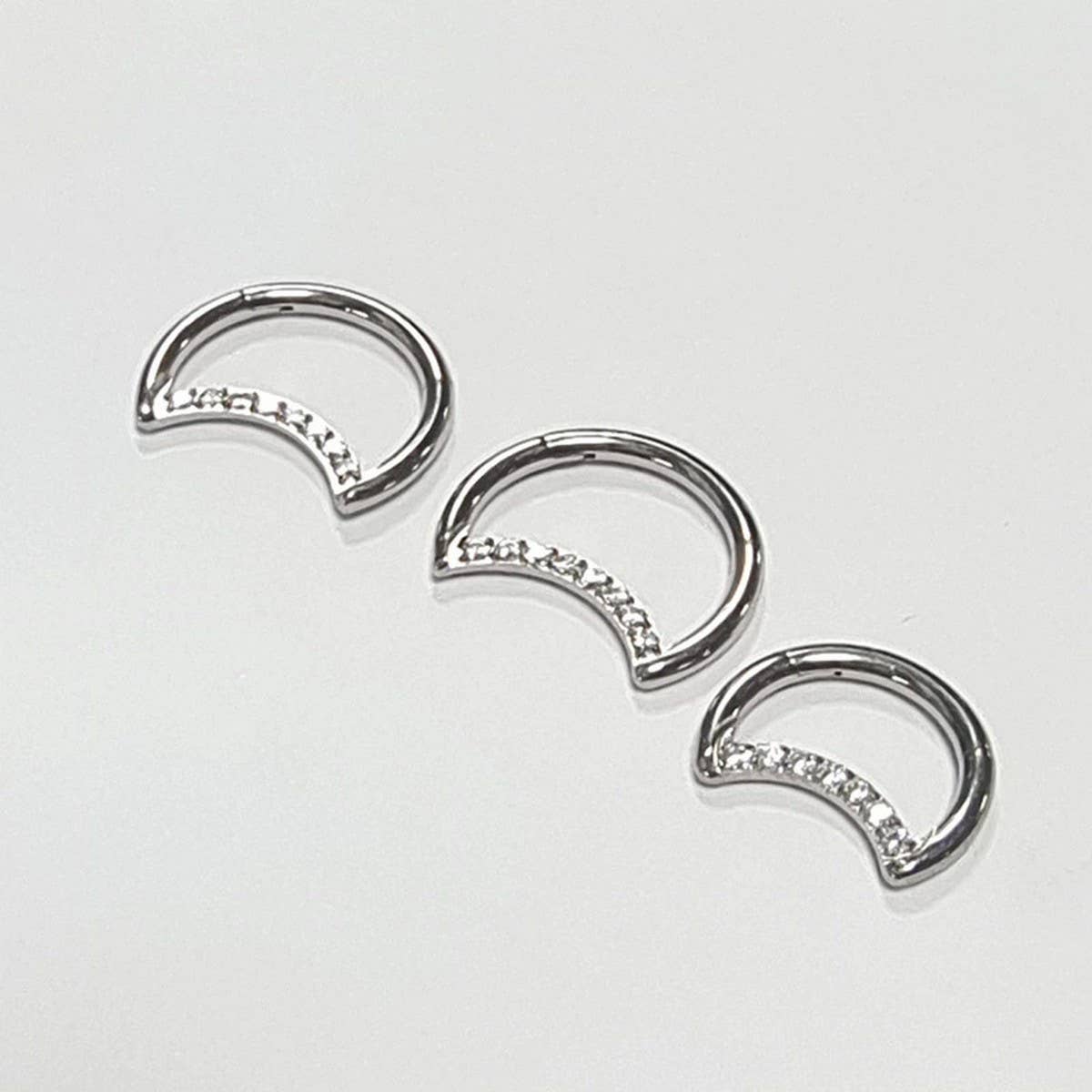 Full Rhinestone Punk Nose Ring in Stainless Steel