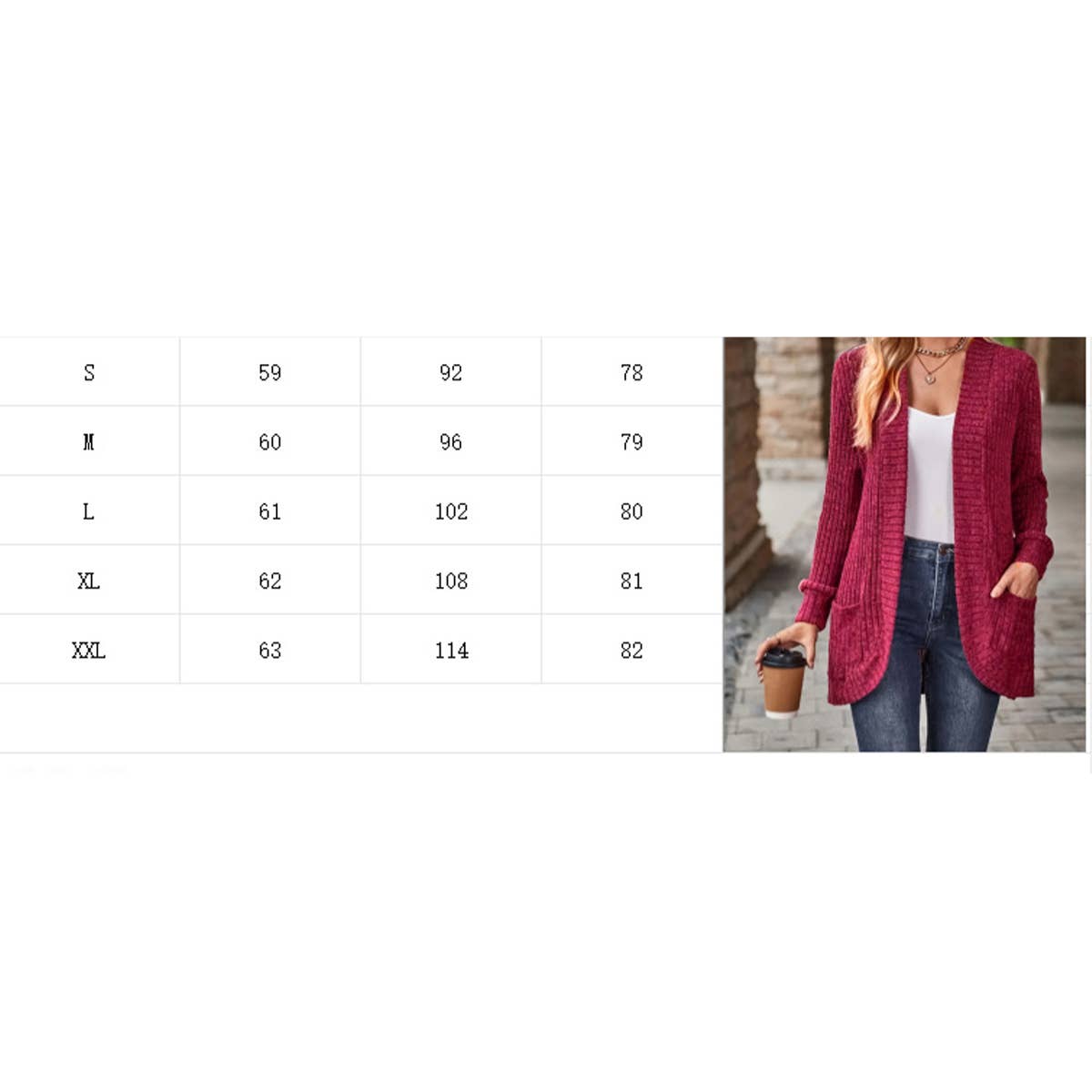 SOLID COLOR WOOLEN PATCHWORK LONG SLEEVE CARDIGAN