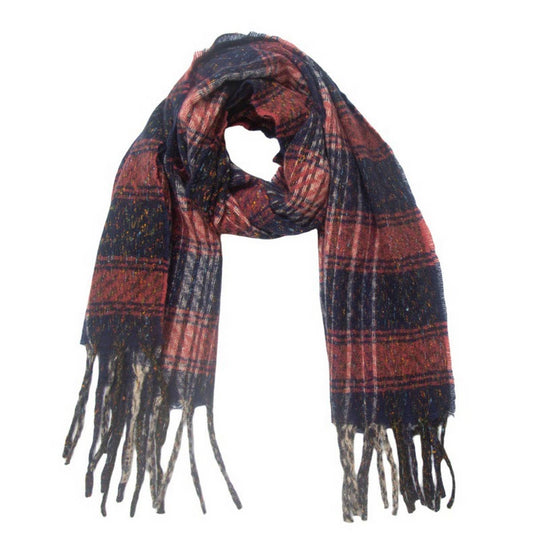 Mixed Plaid Fringe Scarf ? Unisex Winter Shawl