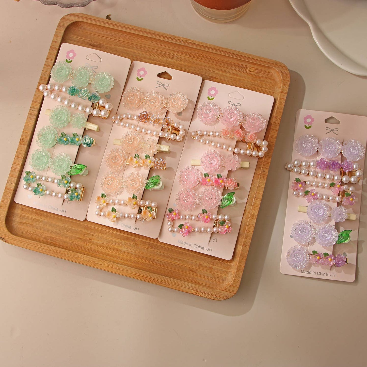 Sweet flower duckbill clip side hair clip