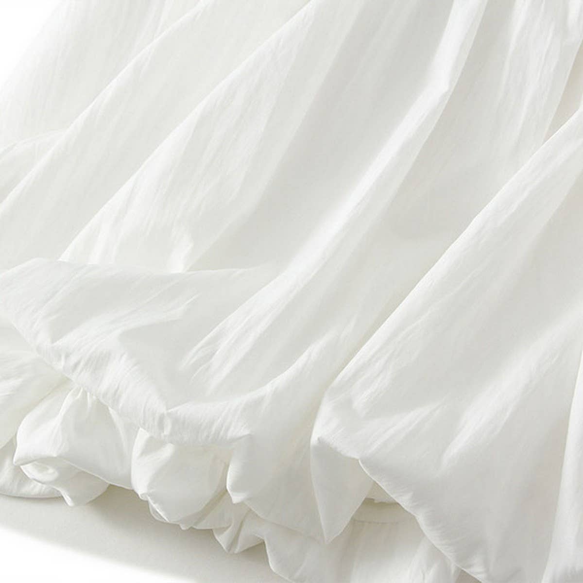 PUFFY PLEATED BUD SKIRT LANTERN SKIRT SHORT SKIRT_CWBMS0321