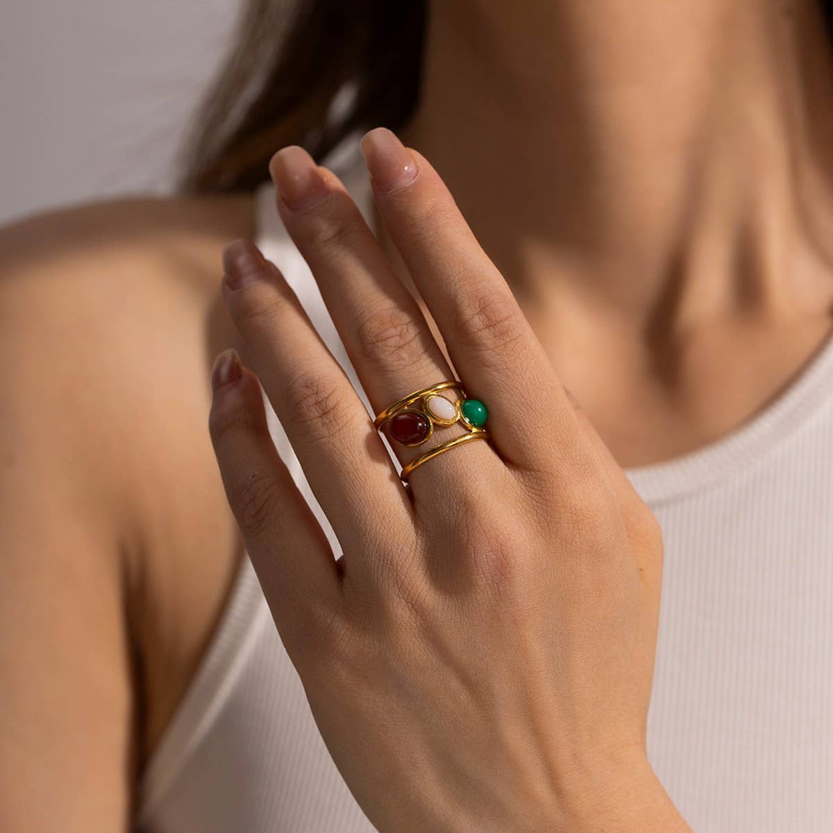 LIGHT LUXURY NICHE MORANDI COLOR RING