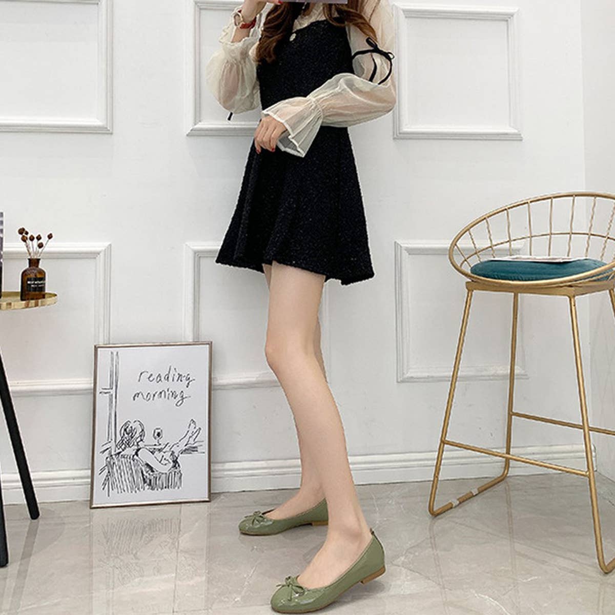 FLAT BOTTOM SOFT LEATHER BOW CASUAL WOMEN SHOES