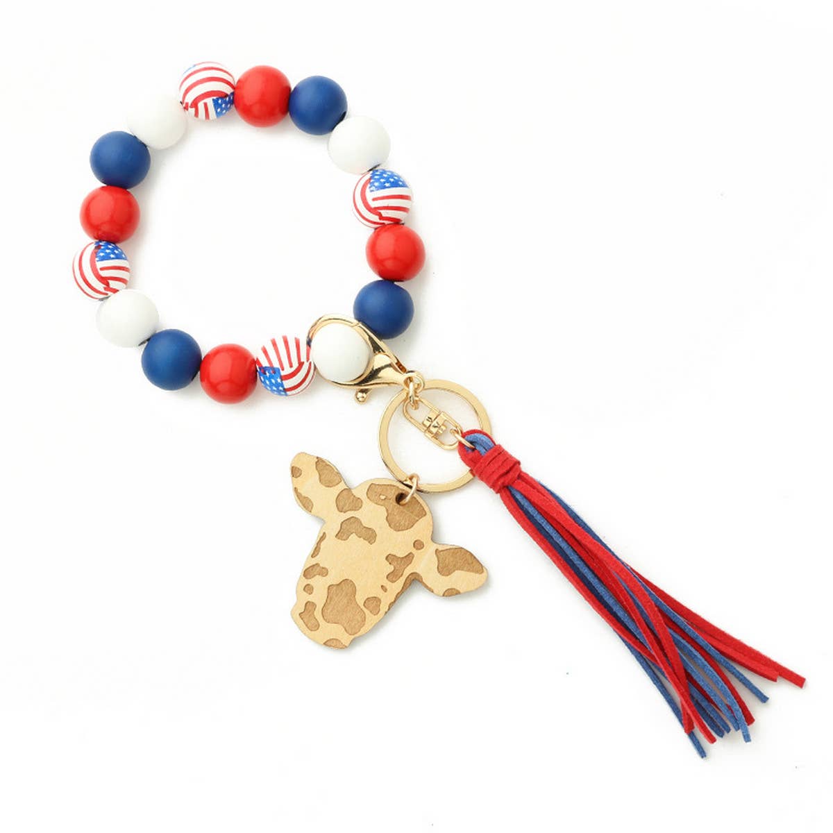 WESTERN NEW TASSEL BRACELET BULL HEAD KEYCHAIN