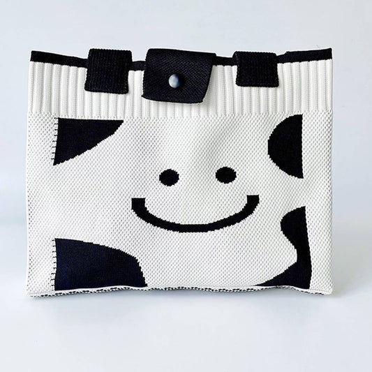 WOMEN CASUAL SMILEY KNITTED SHOULDER HANDBAG_CWAB1537