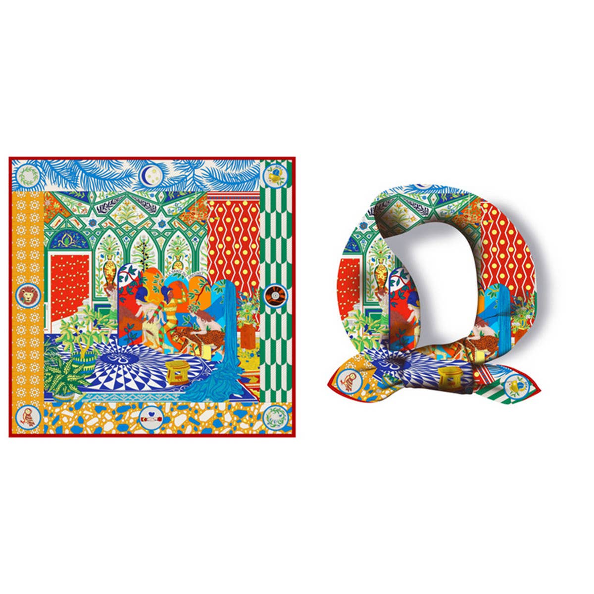 Printed Satin Head Wrap Scarf for Warmth & Style_CWASC0662