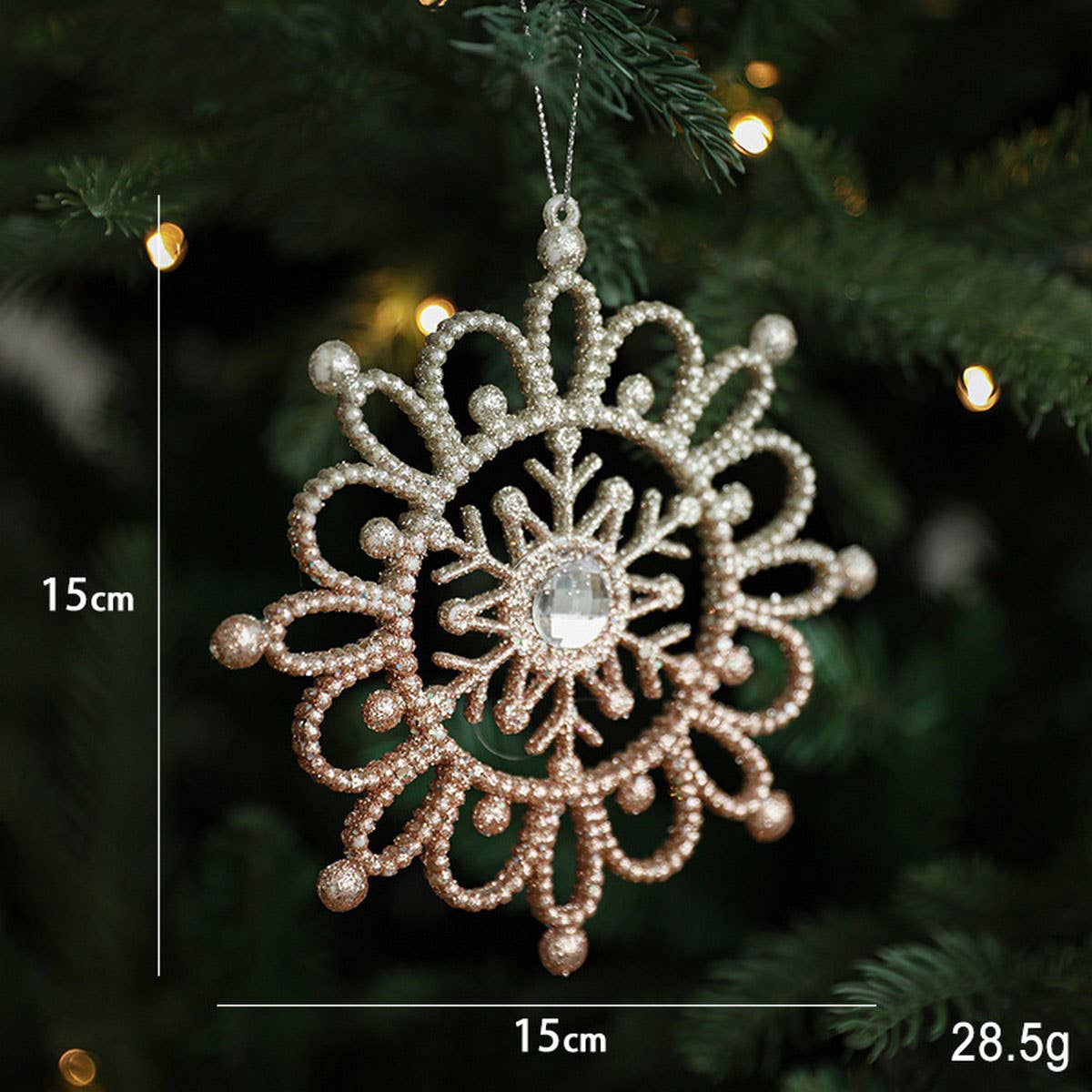 Glitter Reindeer House Christmas Tree Ornament