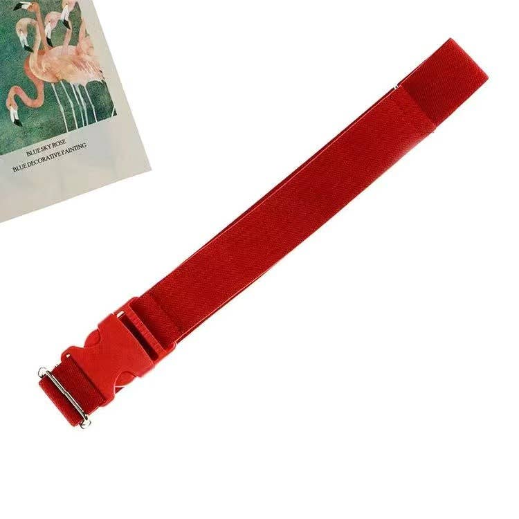 BUCKLE ADJUSTABLE SOLID COLOR BRAIDED BELT_CWABE0682