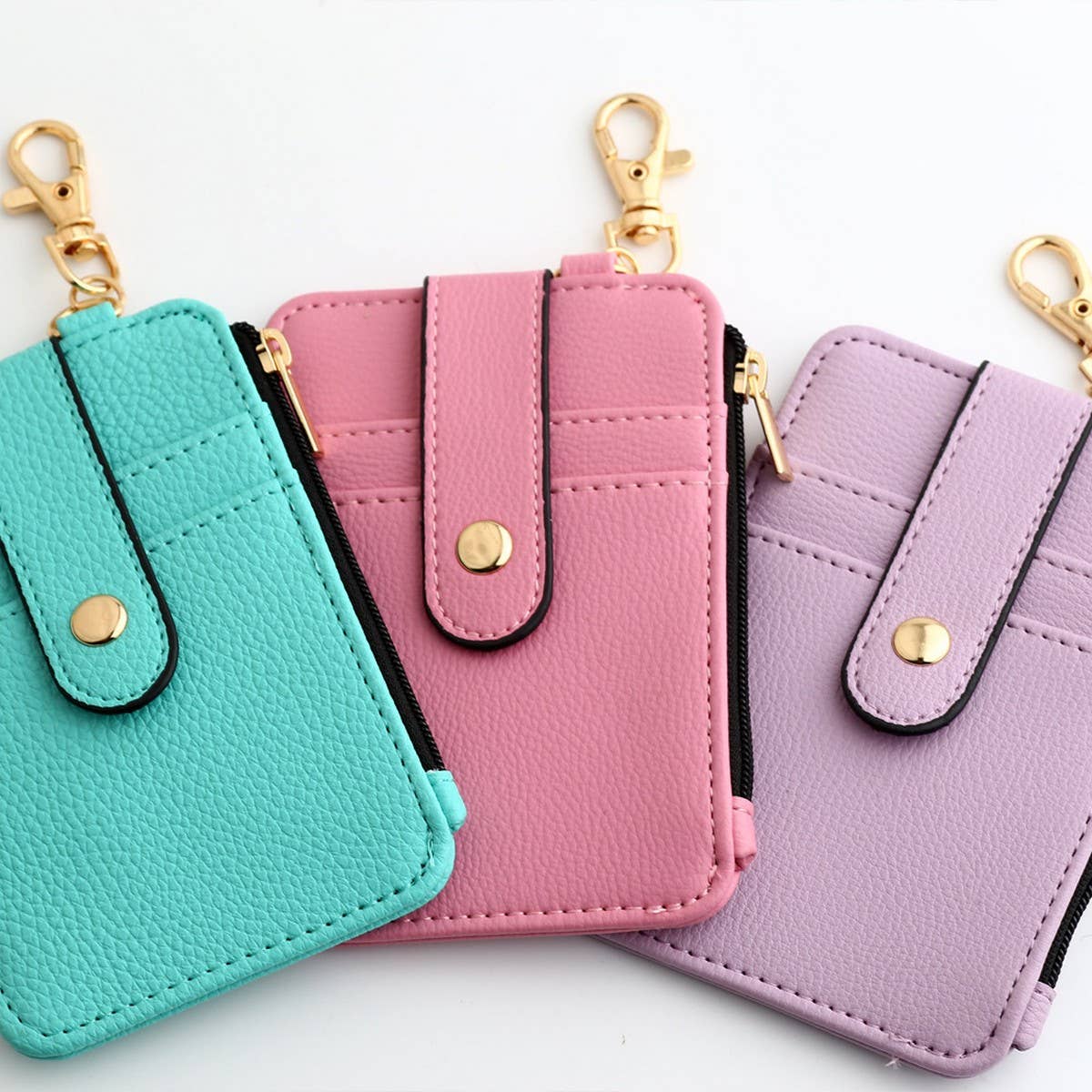 FOLDING VERTICAL ZIPPER CARD WALLET