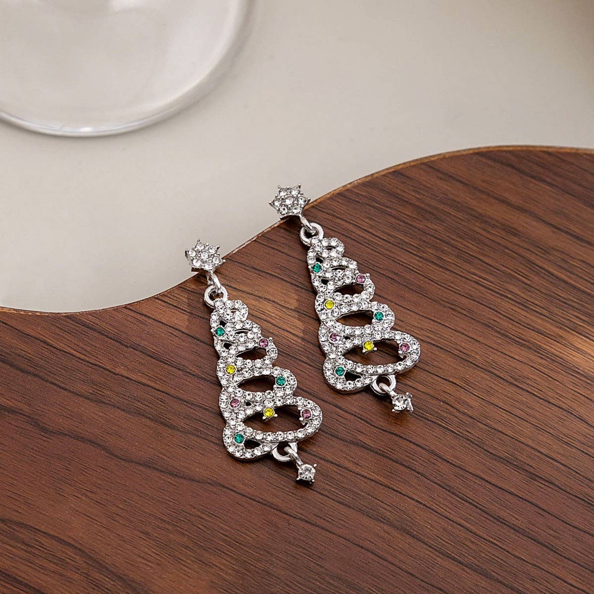 COLORFUL CHRISTMAS TREE TASSEL EARRINGS