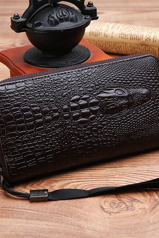 TEXTURE CROCODILE PATTERN LONG WALLET_CUAB0064