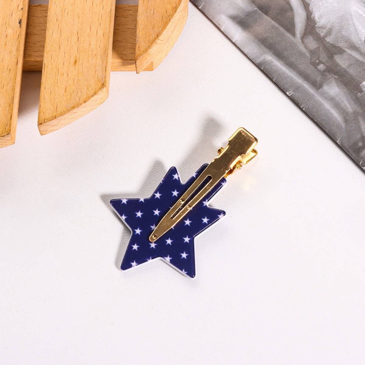 CWAHA1249_INDEPENDENCE DAY STAR SHAPE HAIR CLIPS