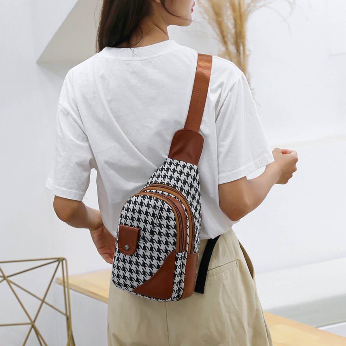 TRENDY PLAID ONE SHOULDER MESSENGER BAG_CWAB2670