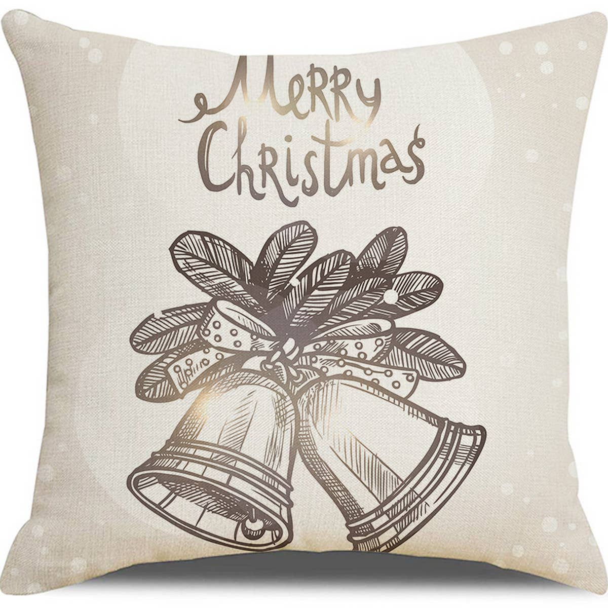 GOLD CHRISTMAS PRINT PILLOWCASE