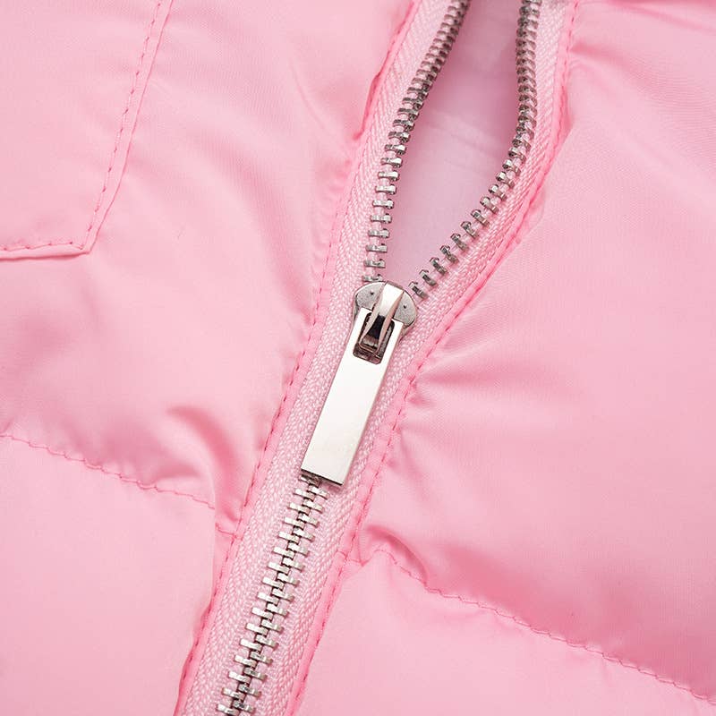 Stand-up collar warm fluffy cotton-padded vest