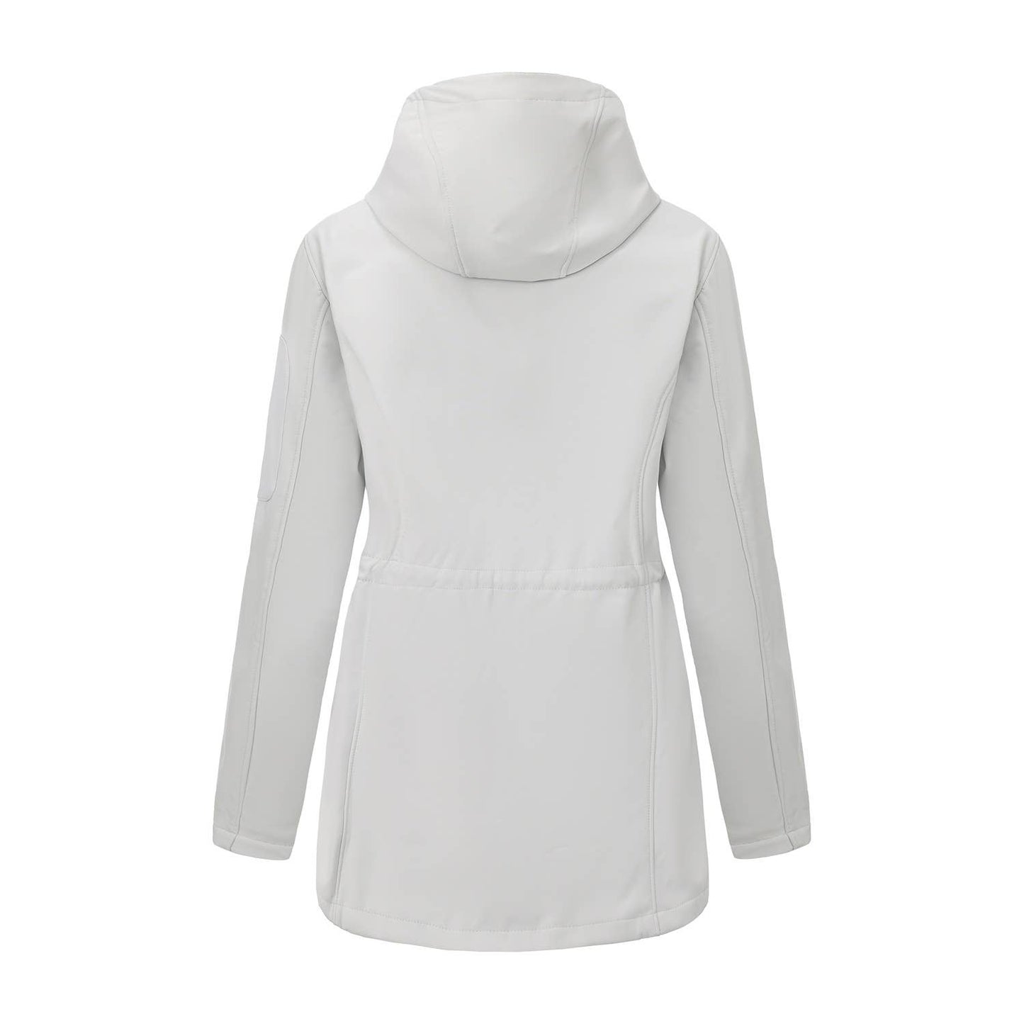 Hooded multi-pocket fleece down jacket