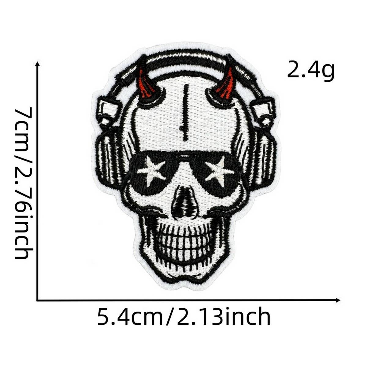 CARTOON BLACK MUSIC SKULL SERIES CLOTH STICKER_CWMM4050
