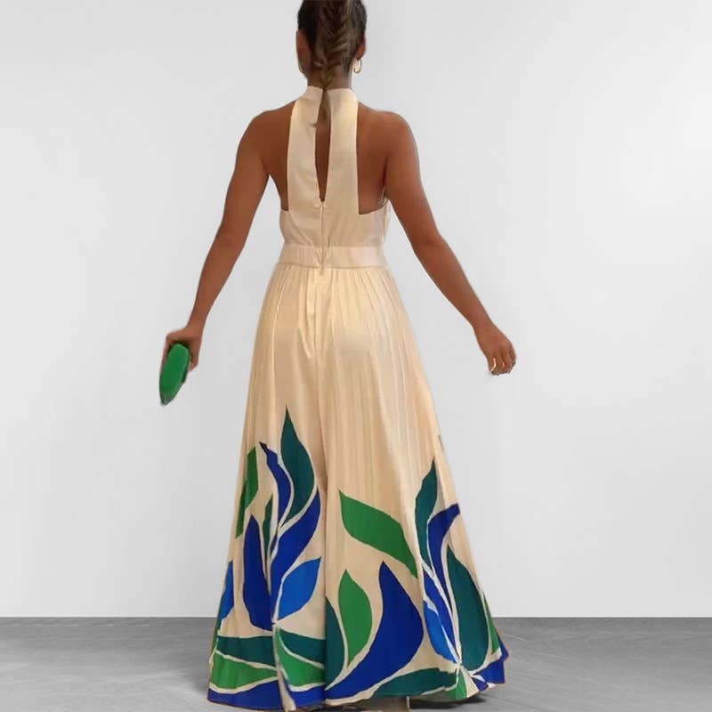 SLEEVELESS BELL BOTTOMS FASHION CASUAL ROMPER