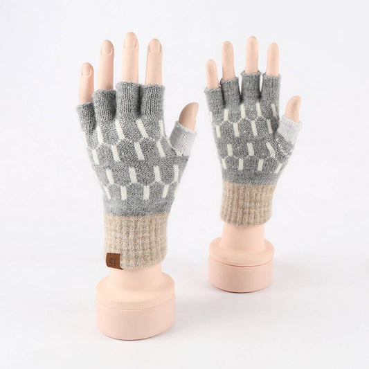 WINTER FINGERLESS KNITTED WARM TOUCHSCREEN GLOVES