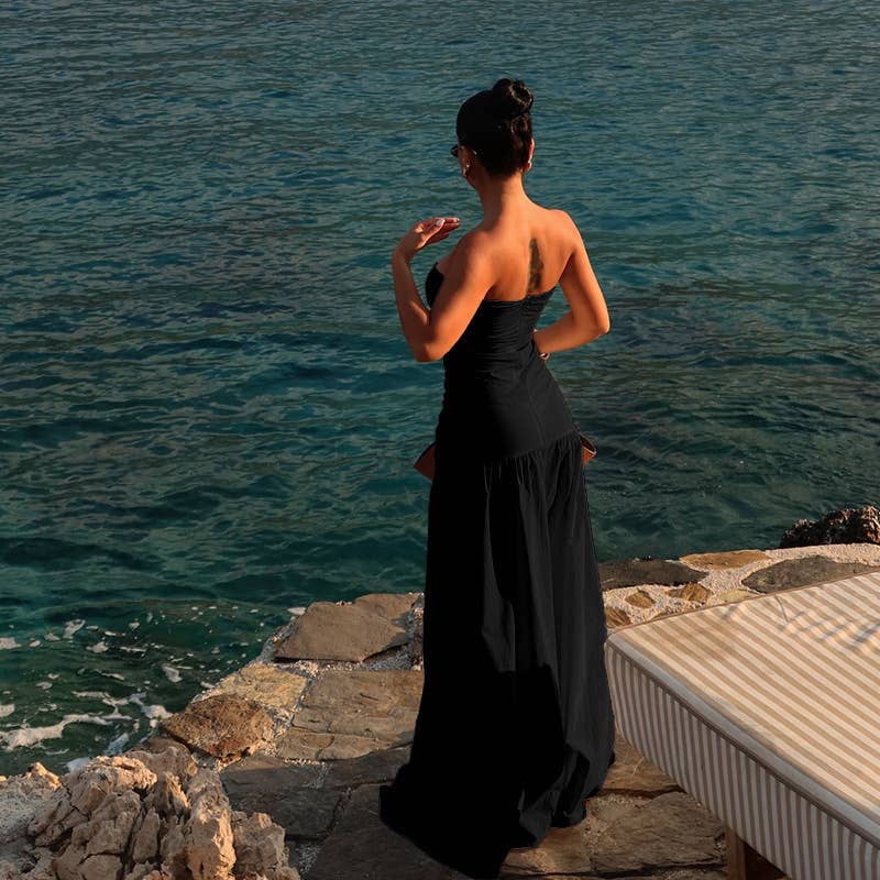 Hollow Out Tube Beach Vacation Dress