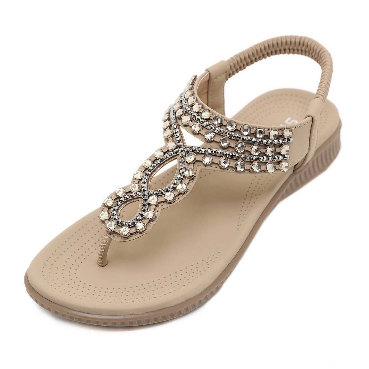 CRYSTAL BEADED DECORATIVE PINCH TOE SANDALS