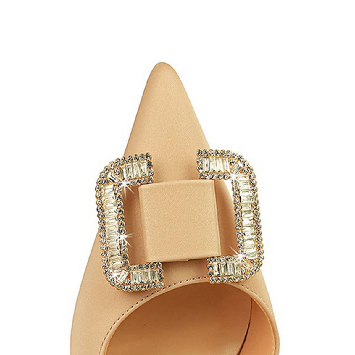 WOMEN RHINESTONE BUCKLE HIGH HEELS