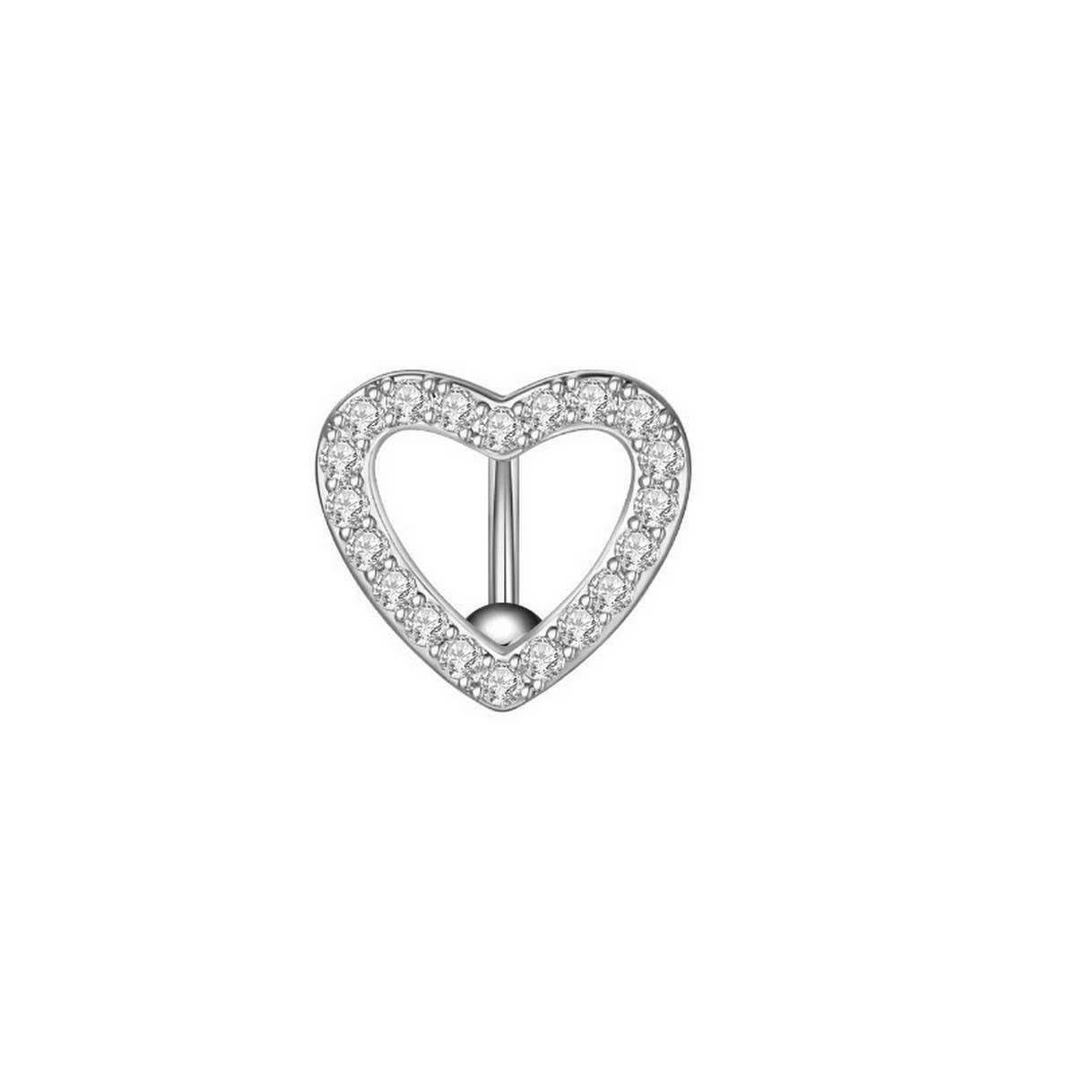 Butterfly Heart Belly Button Ring ??Zircon Gem_CWMM9182