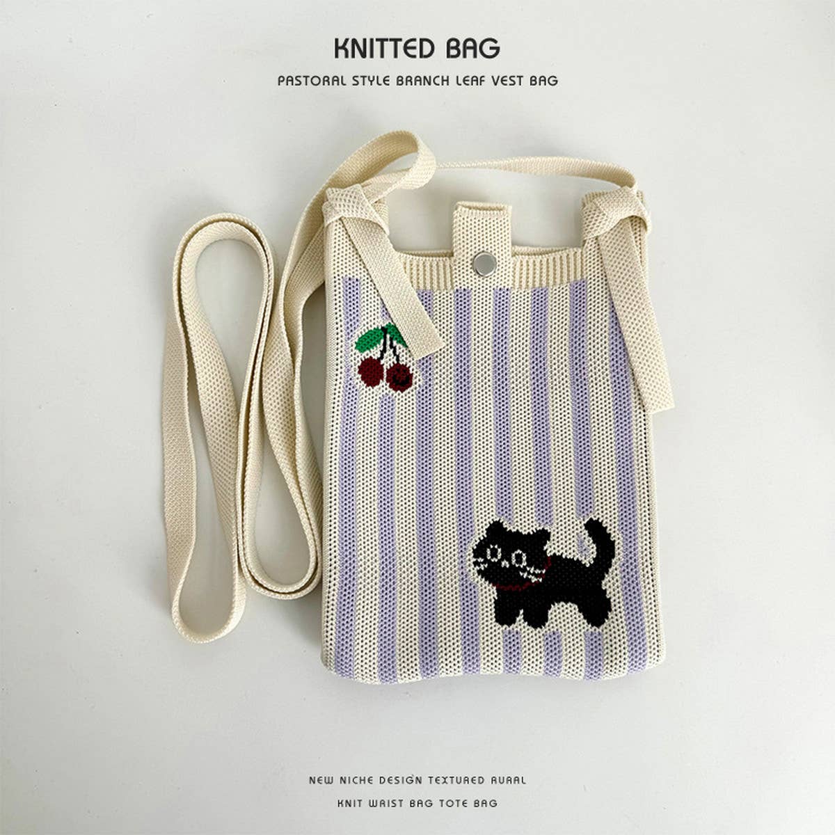 NEW STYLE CARTOON PUPPY KNITTED CROSSBODY BAG_CWAB2382