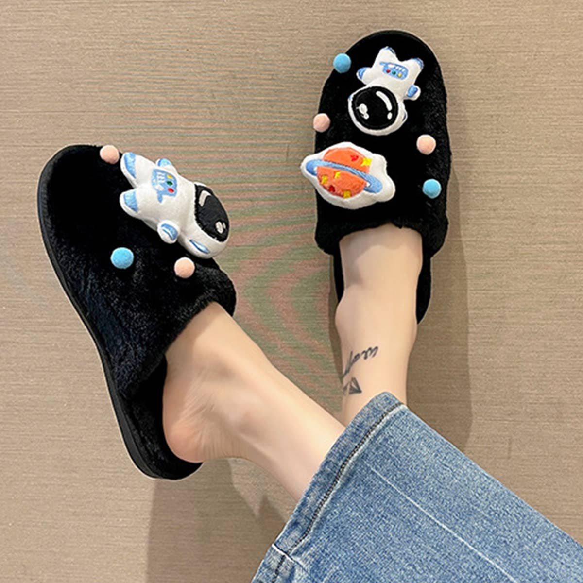CARTOON SPACE ASTRONAUT HOME COTTON SLIPPERS_CWSHS0381
