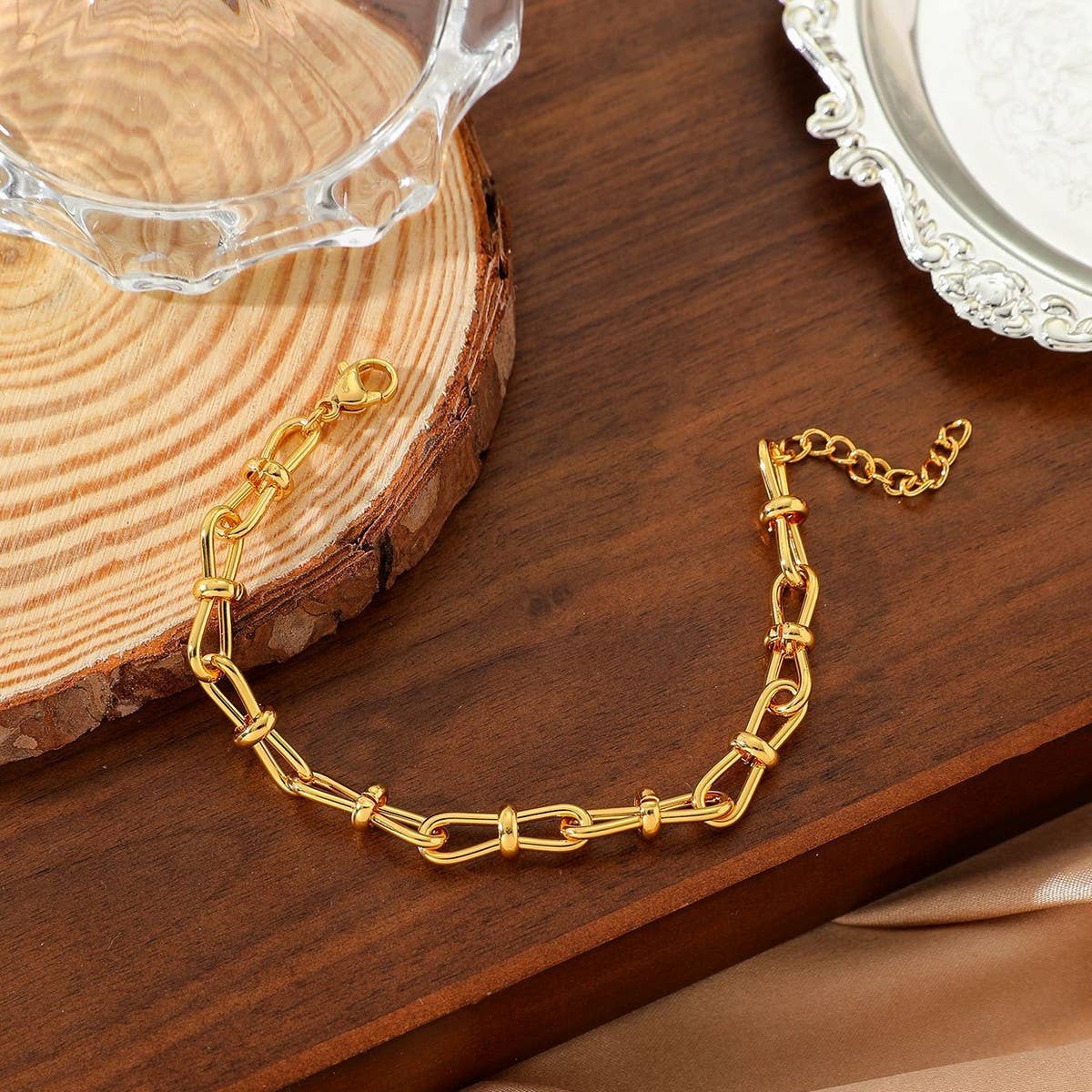 VACUUM PLATED 18K GOLD NON-FADING CHAIN BRACELET