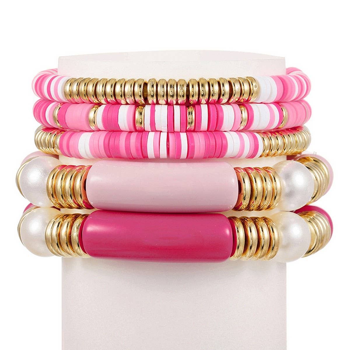 ETHNIC STYLE COLORFUL SOFT CLAY ACRYLIC BRACELETSET