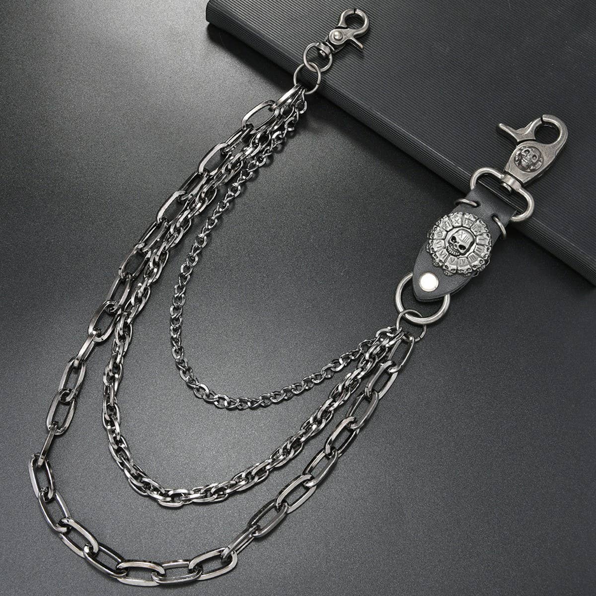 PUNK SKULL PENDANT MULTI-LAYERED TROUSER CHAIN_CWMM4879